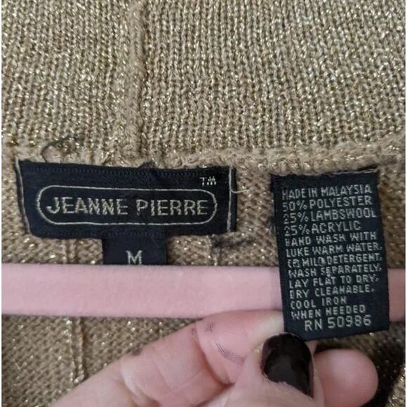 Vintage 80's Sparkly Gold V-Neck Sweater - Picture 5 of 7